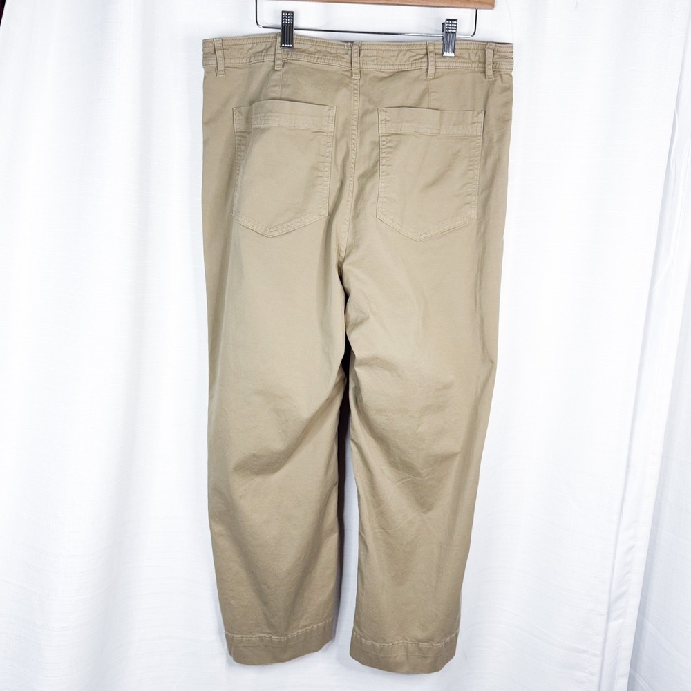 Everlane Khaki Chino Pants Womens 14 Straight Leg Cropped Cotton Stretch EUC - Picture 5 of 12